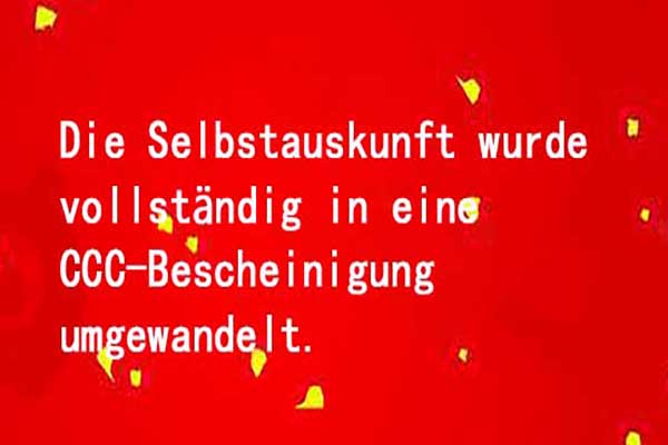 Aktive Erfüllung der Anforderungen der staatlichen Marktaufsichtsbehörde, rechtzeitiger Abschluss der Umwandlung des CCC-Zertifikats